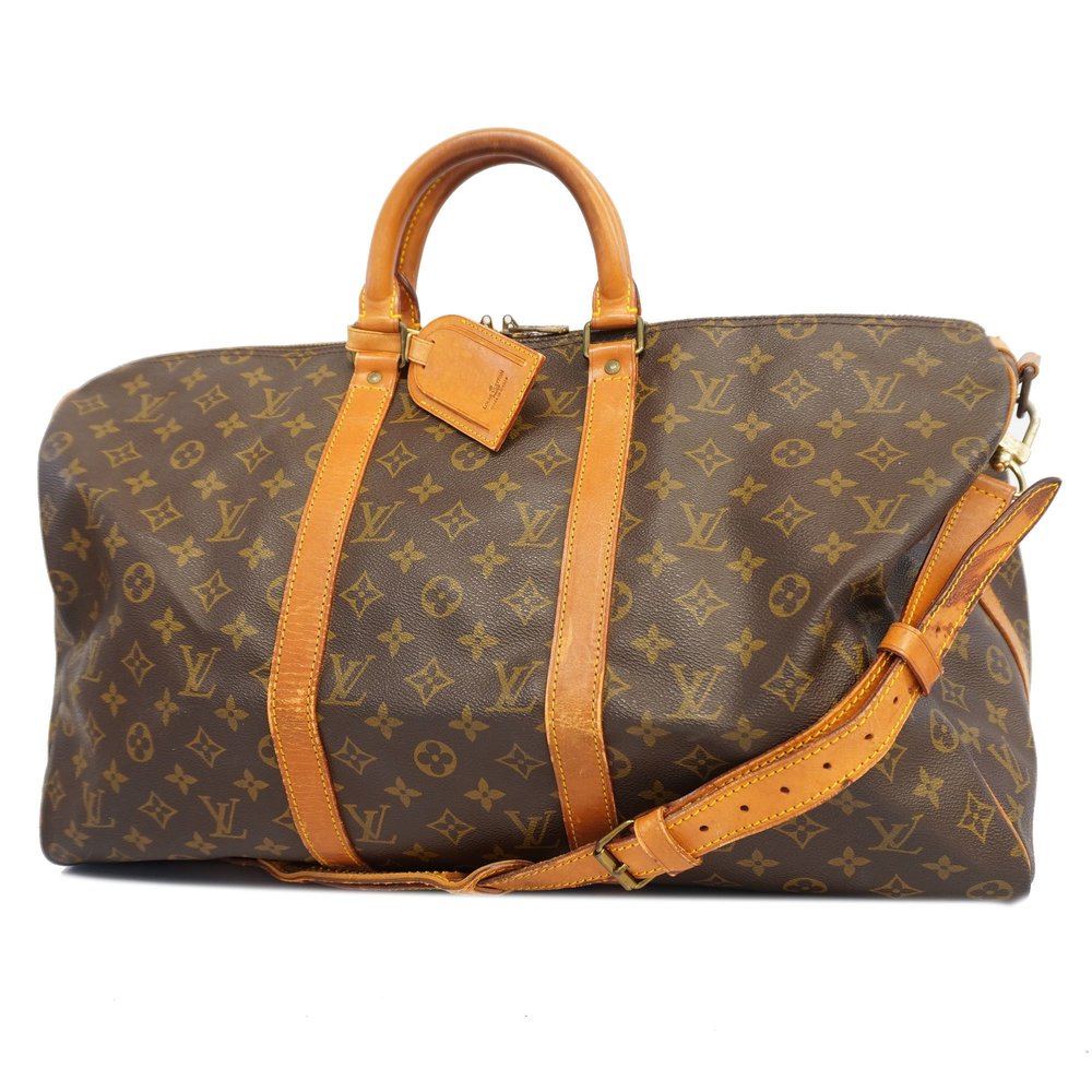 Auth Louis Vuitton Boston Bag Monogram Keepall Bandouliere 50 M41416 Unisex
